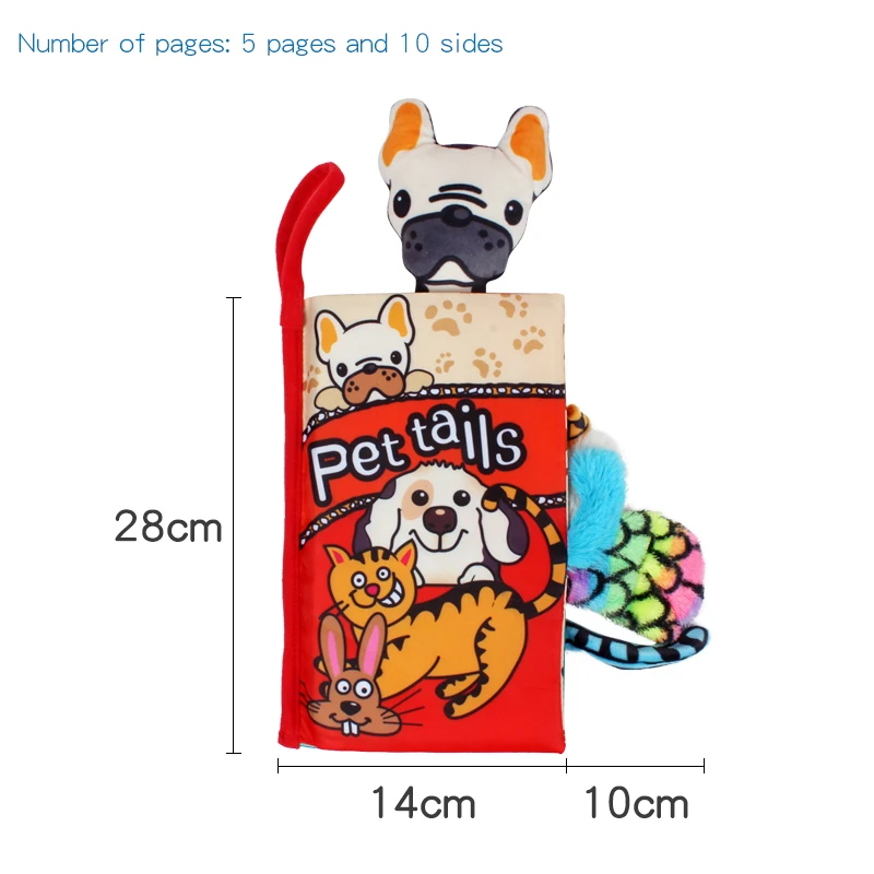 Animal tails cloth book babyusborne books kids smart toys B709