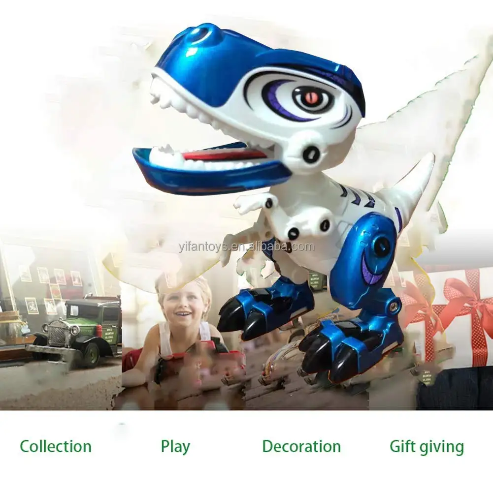 Dinosaur Robot Toy with Sound & LED Light - Interactive Diecast Alloy ...