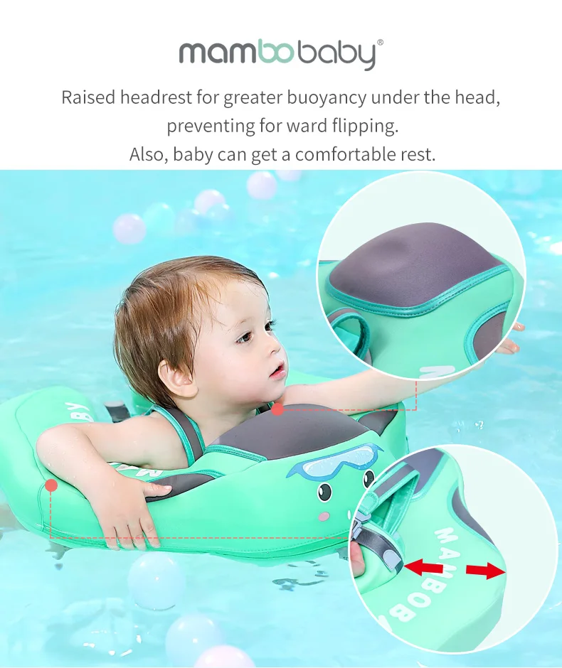 Non Inflatable Mambobaby Baby Float With Canopy Kids Swimming Ring Swim ...