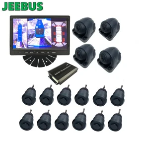 3D Surround Bird View Parking Monitor System Truck Vehicle 360 All Round View Safe Driving Monitor Recording Video