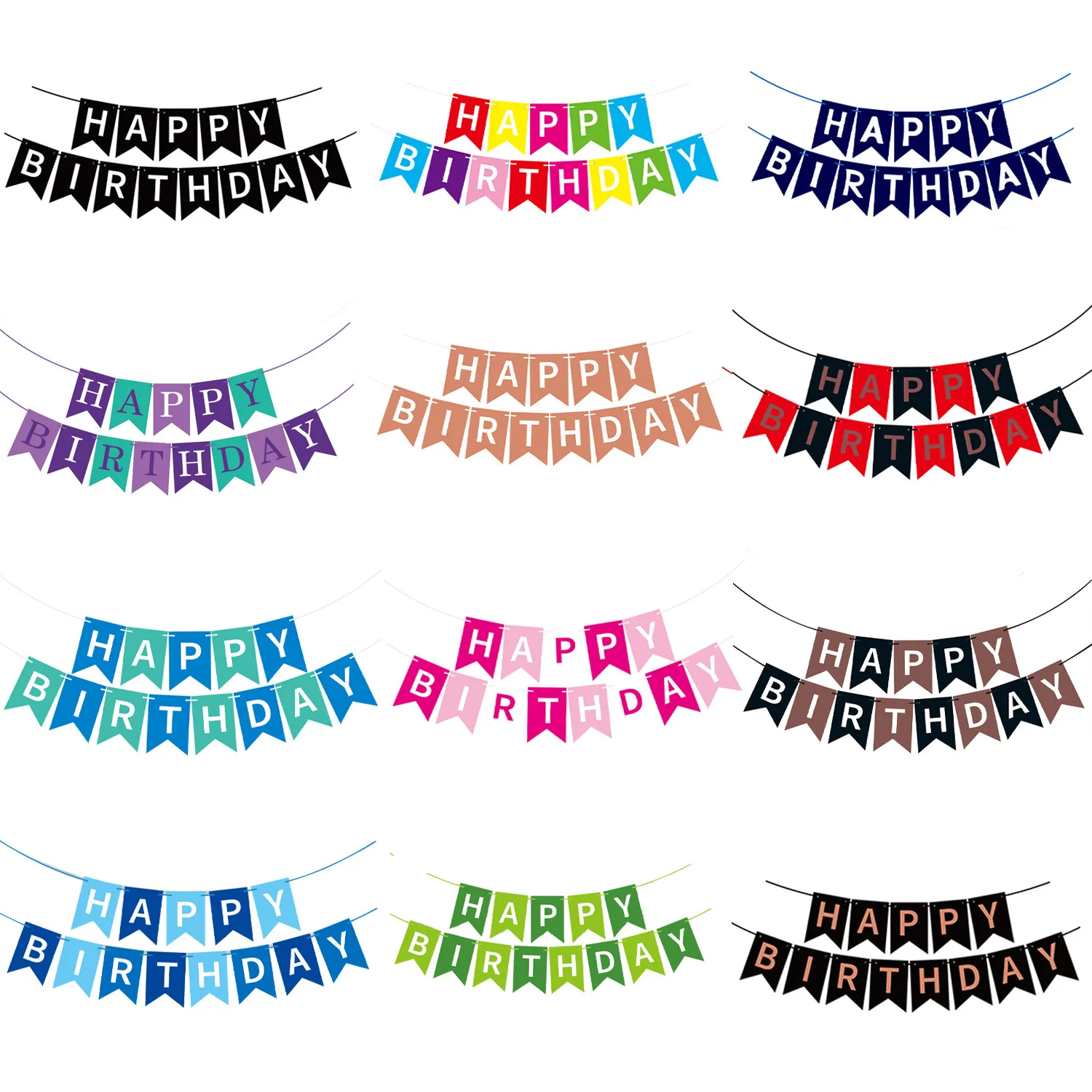 Happy Birthday Banners for Baby Shower Party Decorations, image size:1500x1500