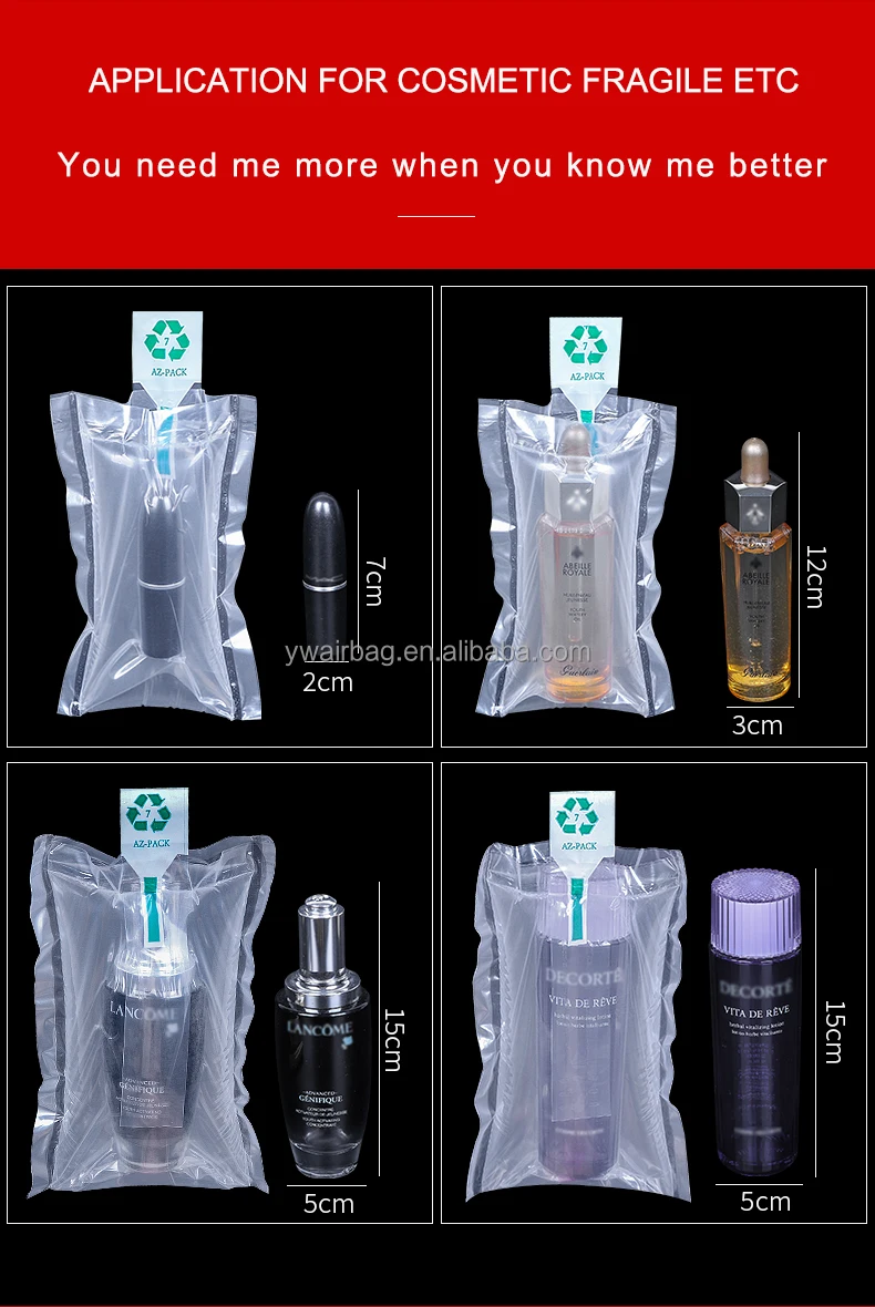 Logistics Packaging Air Chamber Inflatable Air Cushion Bag For Perfume