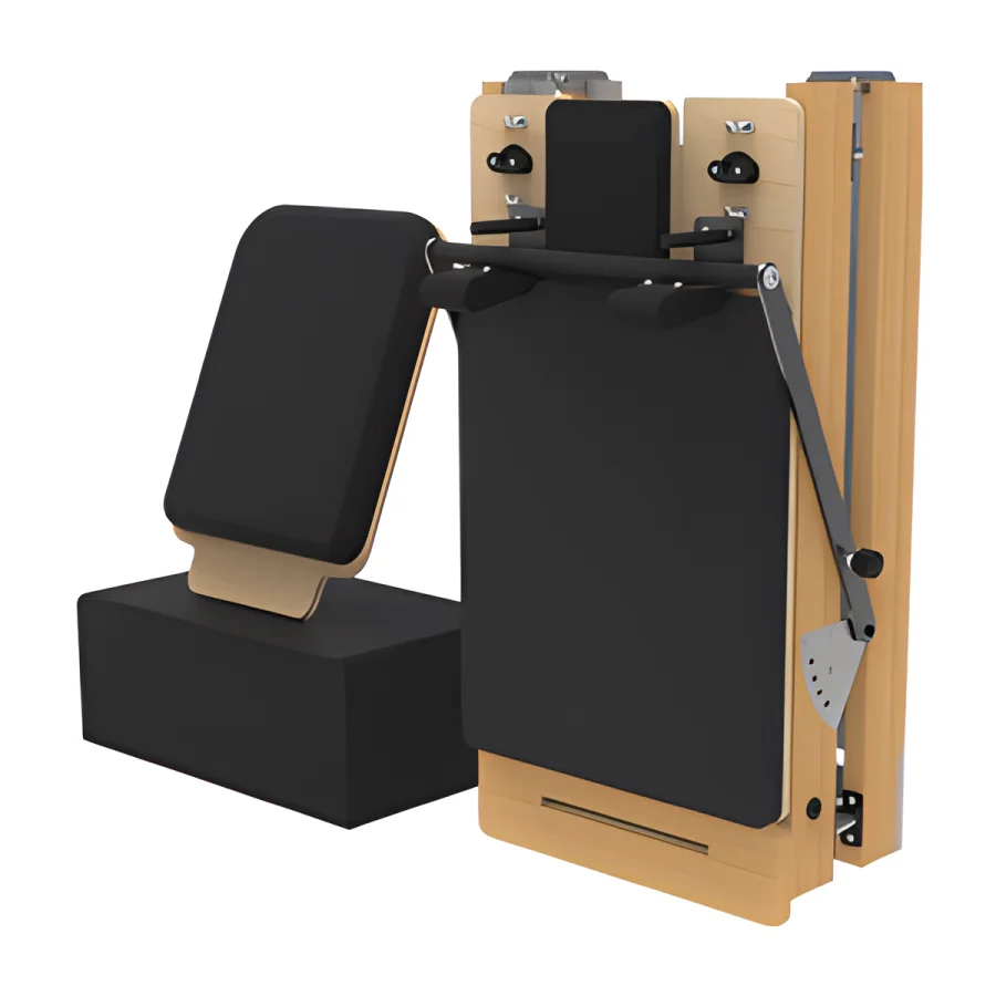 Natürlicher Ahorn-Holz Klappbarer Pilates-Reformer für Zuhause Professionelles F