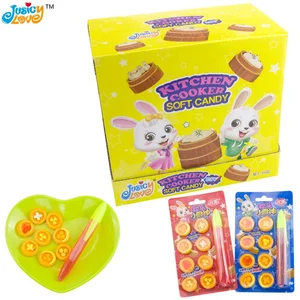 Cute Mini Fruity Flavor Steamer Shape Gummy Soft Candy with Sweet Fruity Jam Pen