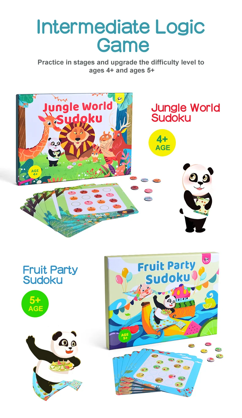 Panda Juniors Magnetic Sudoku Game Preschool Sudoku Puzzle Brain Games 