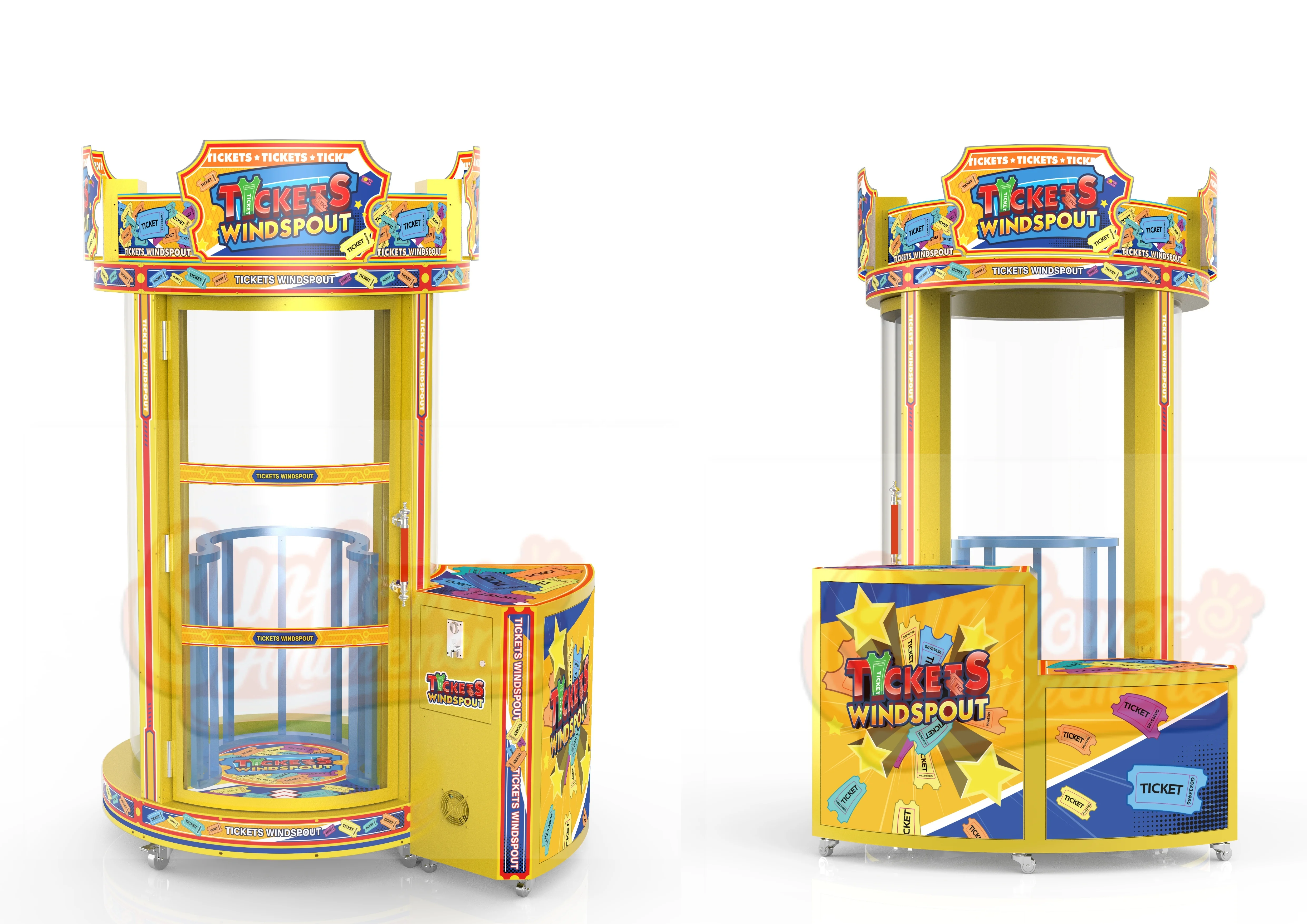 Ticket Redemption Arcade Games Coin Operated Machine Ticket Windspouts Grab Money Bill Blower Catching Booth Machine