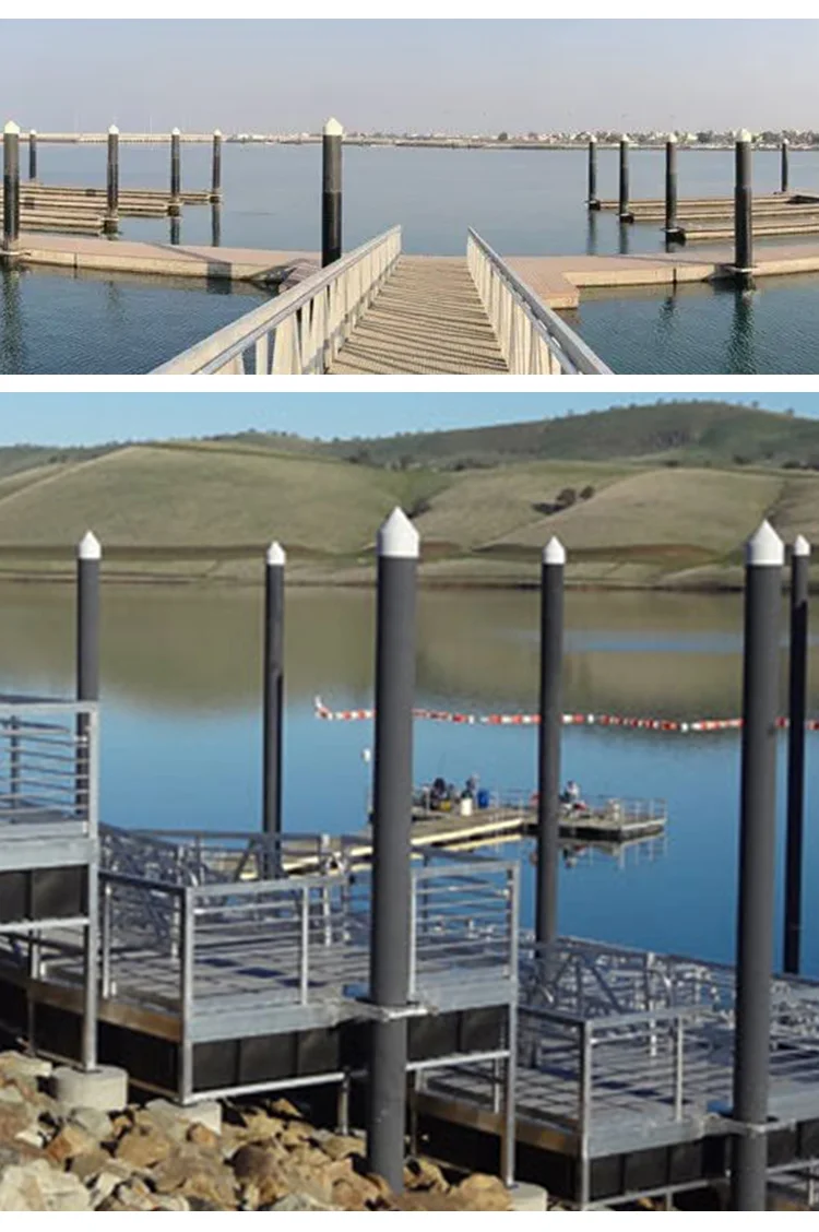 Wharf Fiberglass Pile Cap Galvanised Construction Surefoot Dock Pile