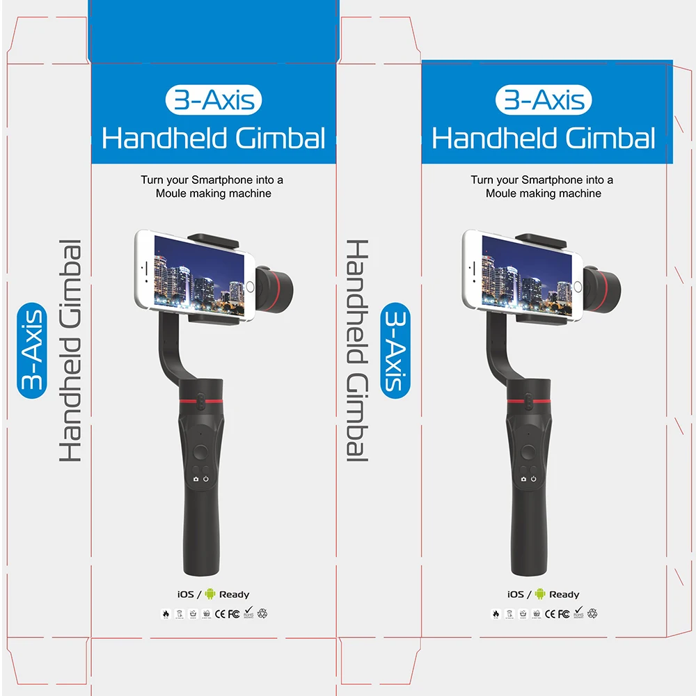 
H2 3 оси USB зарядка запись видео Поддержка универсальное Регулируемое направление ручной карданный стабилизатор для смартфона Vlog в прямом эфире 
