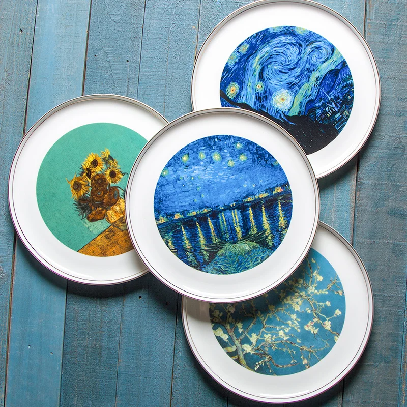Van Gogh Design Ceramic Dinner Plate - Eco-friendly & Custom Odm