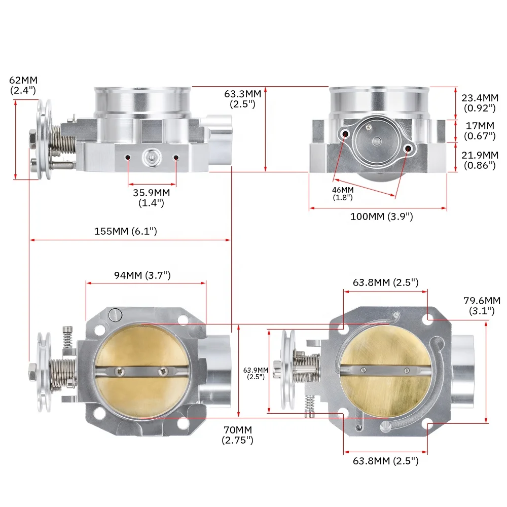 70MM THROTTLE BODY+TPS THROTTLE BODY POSITION SENSOR FOR HONDA B16