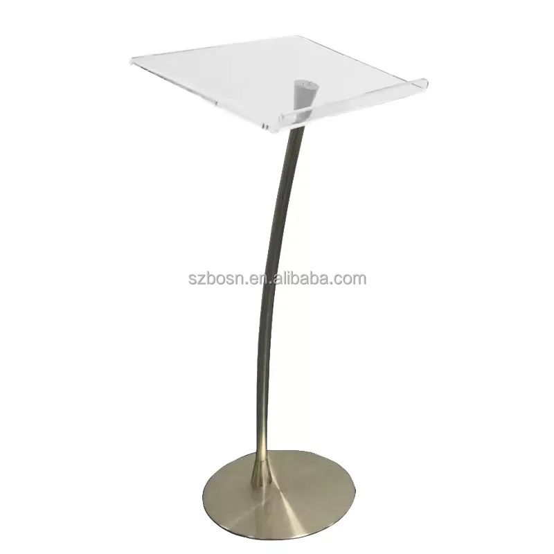 Portable Acrylic Curved Frosted Podium Acrylic Lecture Presentation