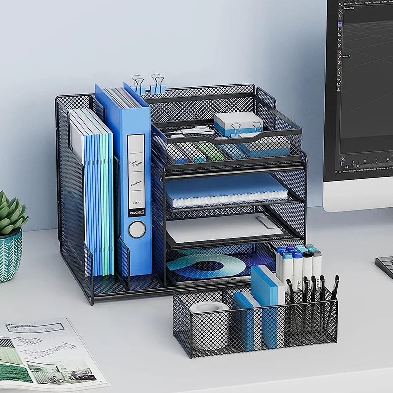 4-уровневый лоток для бумажных писем настольное хранилище и аксессуары органайзер офисного стола подносы документов офисной школы дома