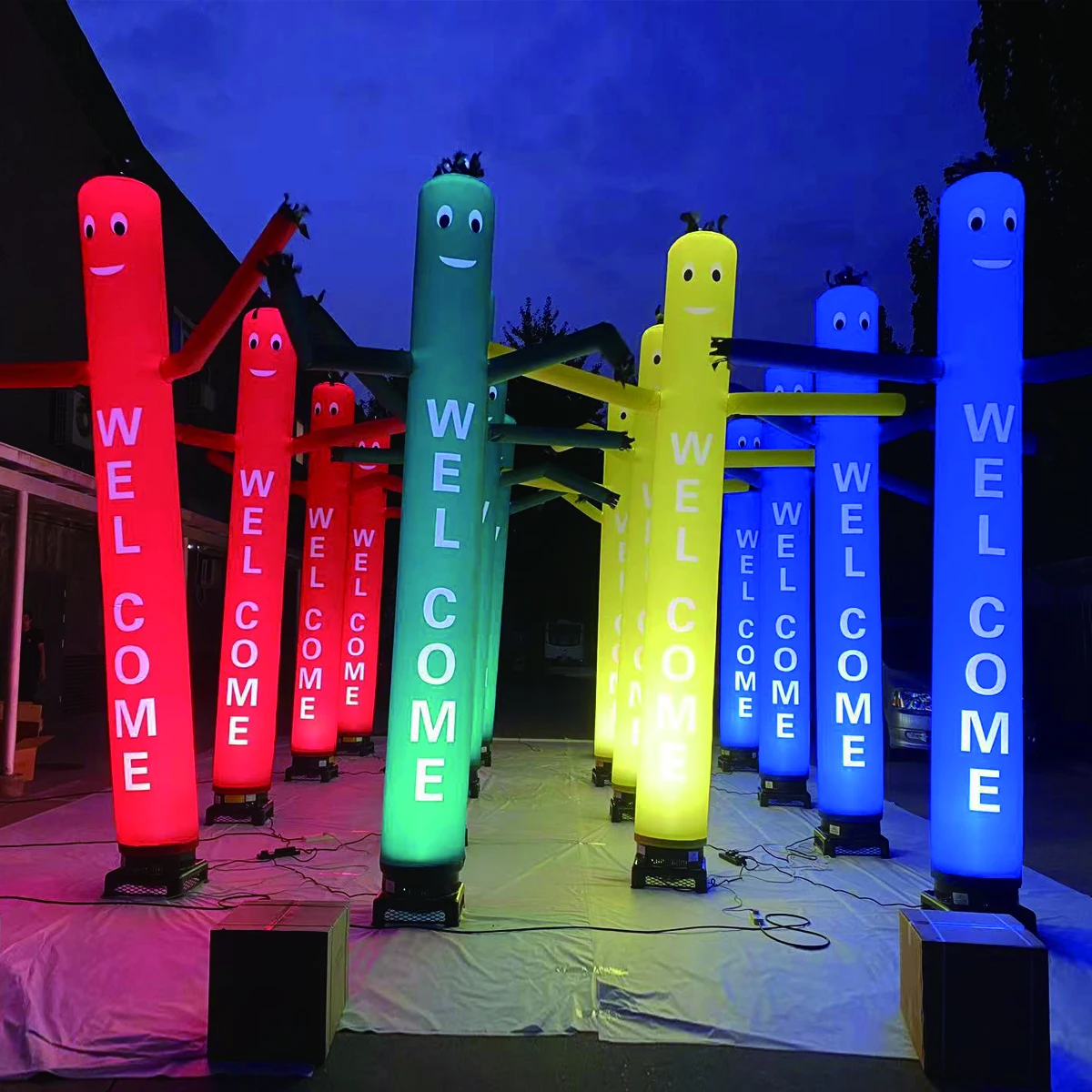 Promotion Customized Inflatable Advertising Tube Guy Wave Men Inflatable Sky Air Dancer with Logo Printed