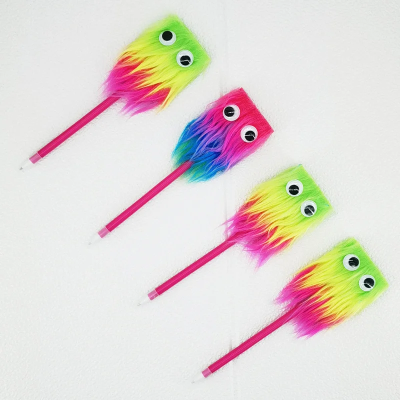 Wholesale Dark tie Halloween plush eyes Monster Ghost Festival ballpoint pen craft pen Felt cloth pen