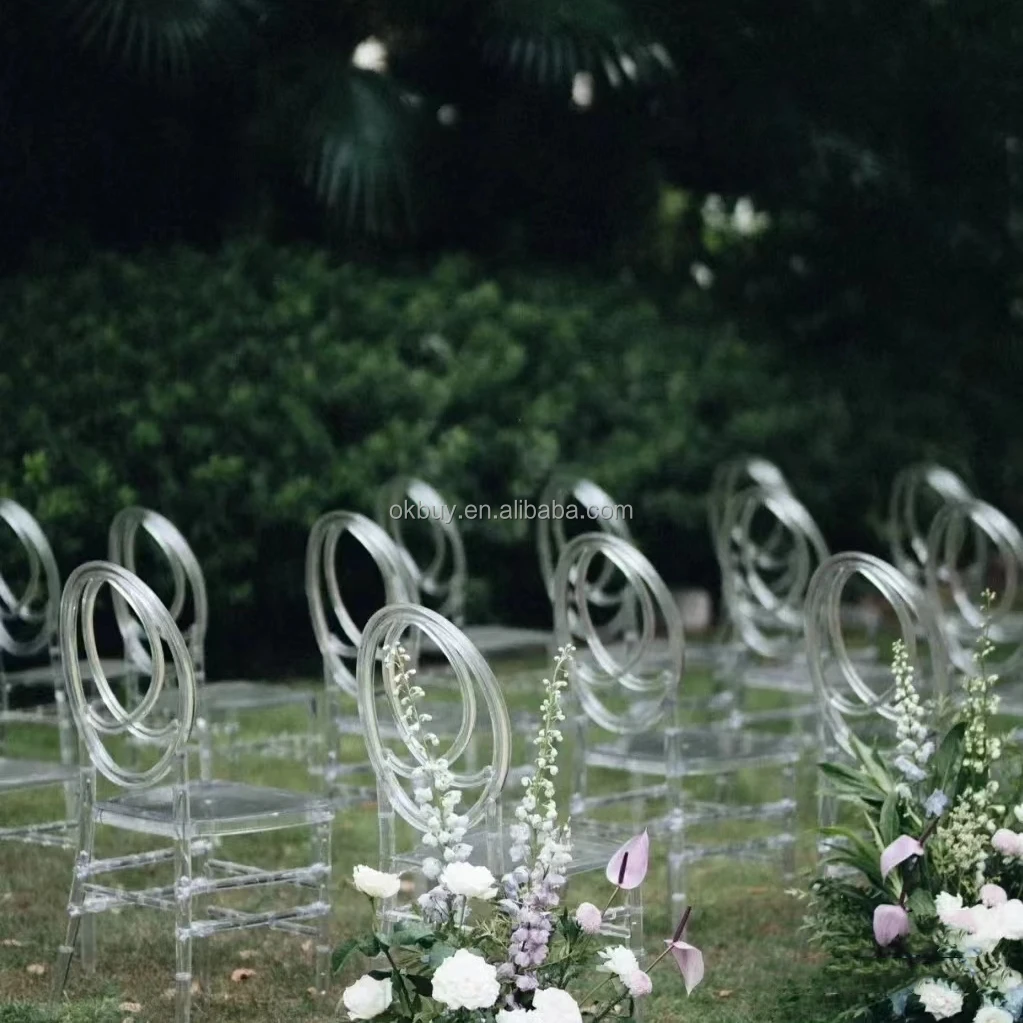 Wholesale Stackable Clear Transparent Resin Chiavari Chair White Plastic Acrylic Phoenix Napoleon Wedding Chair for Hotel Events