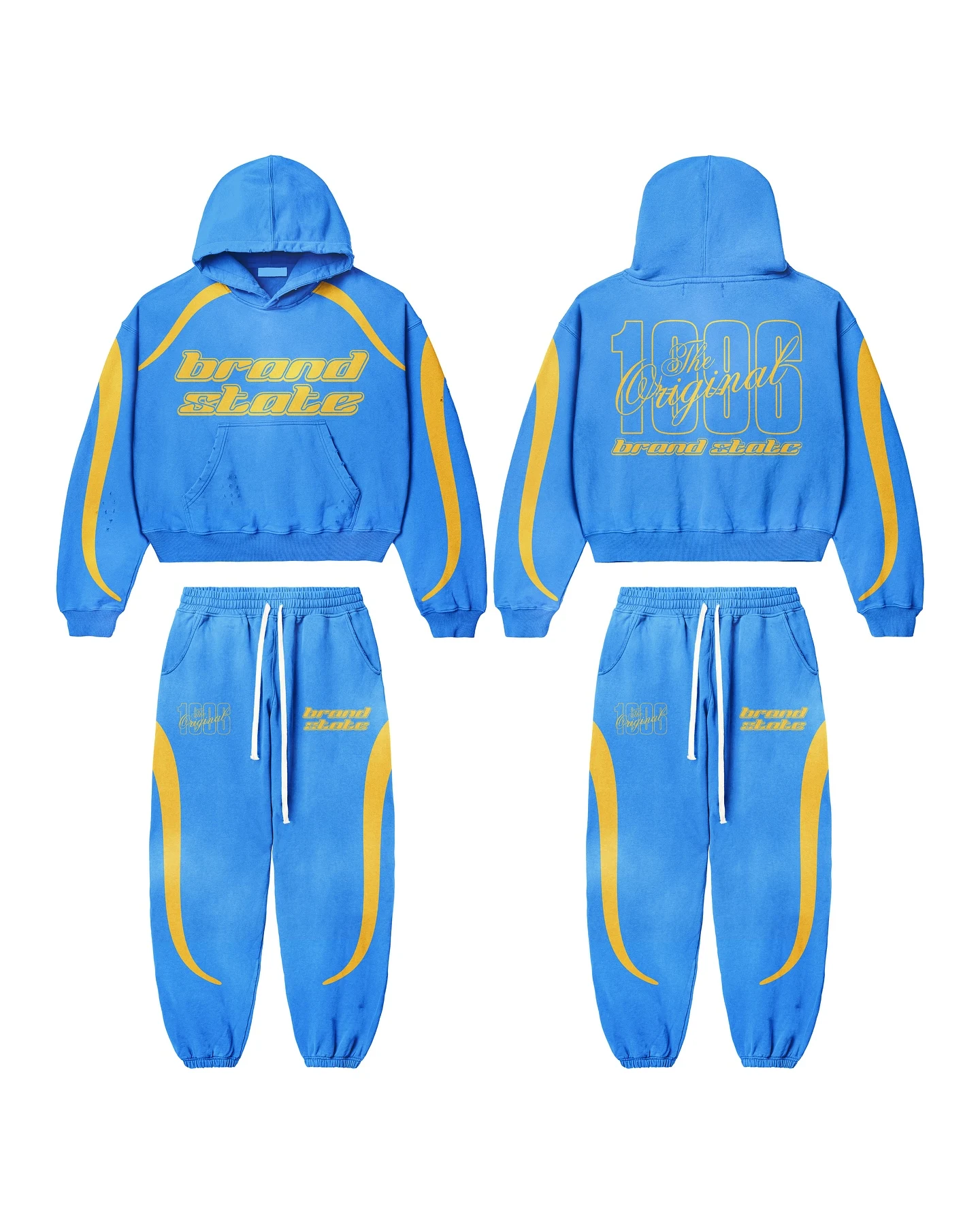 Custom Oversized Baggy Fleece Rhinestone Jogger Sweatpants Acid Wash Sweatsuits Hoodie and Sweat Pants Flared Tracksuits Men gallery 4