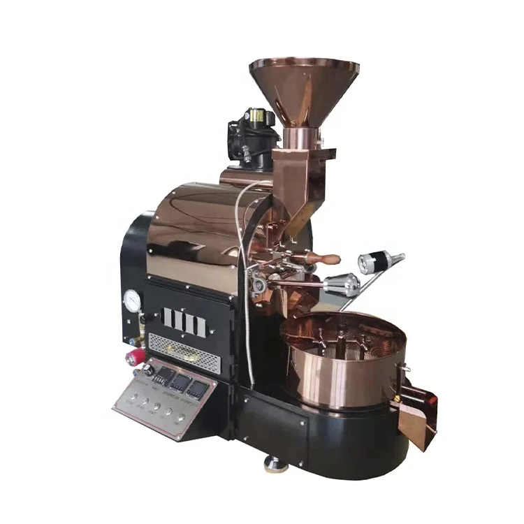 Yoshan Pro Coffee Roasting Machines 2kg 1kg 500 GR Gas Electrical Hot Air Double Layer Drum Coffee Roaster for Commercial Use