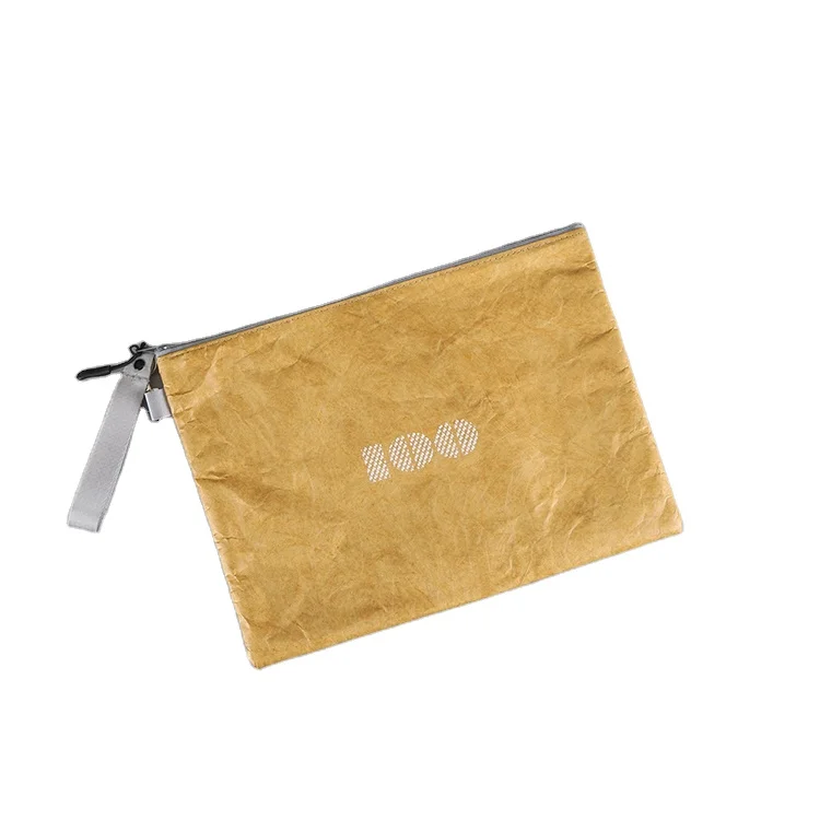 Custom logo Washable Small Pouch Tyvek Coin Purses Makeup Bag with Zipper