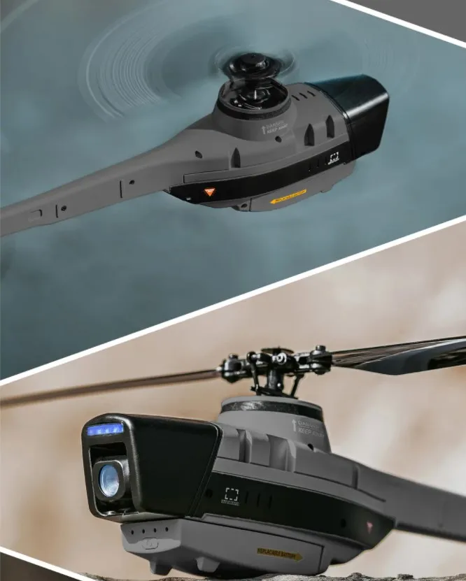 Factory C128 RC Helicopter 4CH Single Propeller RC Plane Black Bee 1080P HD Aileron Less Aerial Photography 15Mins Flying Toys