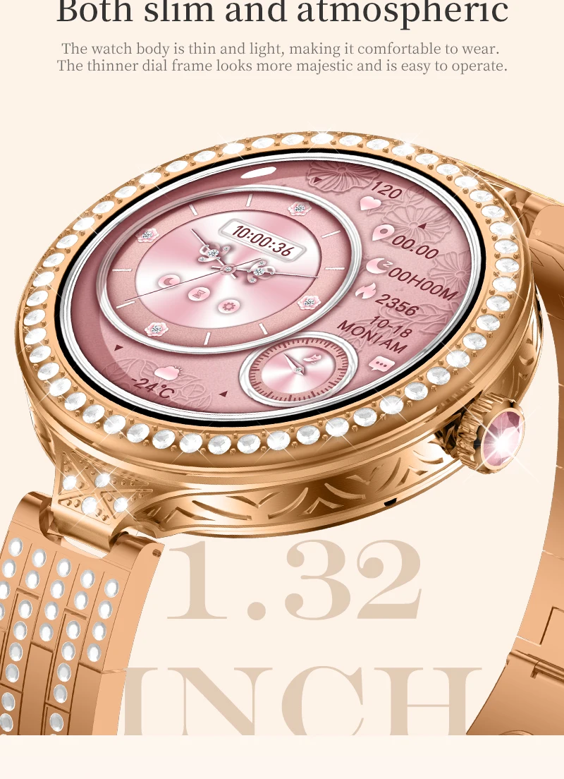 2024 HW16 mini Smart Watch Ladies Diamond Steel Band Lady Smart Bracelet Waterproof NFC Smartwatch for Women Fashion Jewelry Set