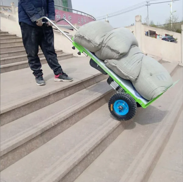 Hand Propelled Electric Load Carrier, 250kg 300kg 400kg Loading Stair Climbing Machine Handcart for Loading up and Down Stairs