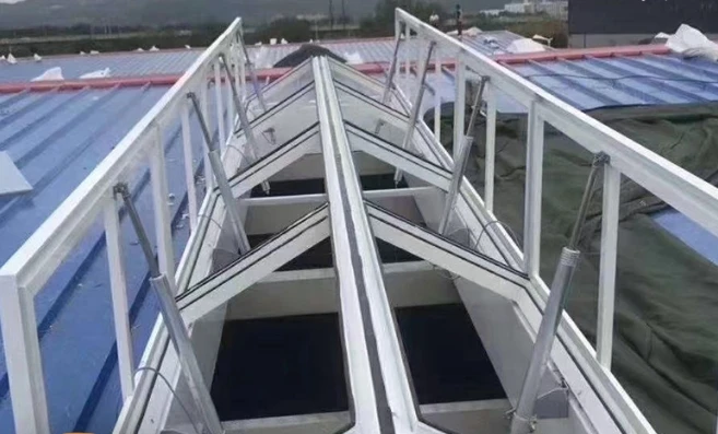 Smart Automatic Skylight Fire Control Aluminum Frame Exhaust Smoke Roof Skylights Pyramid Oval Shapes Automatically Opens