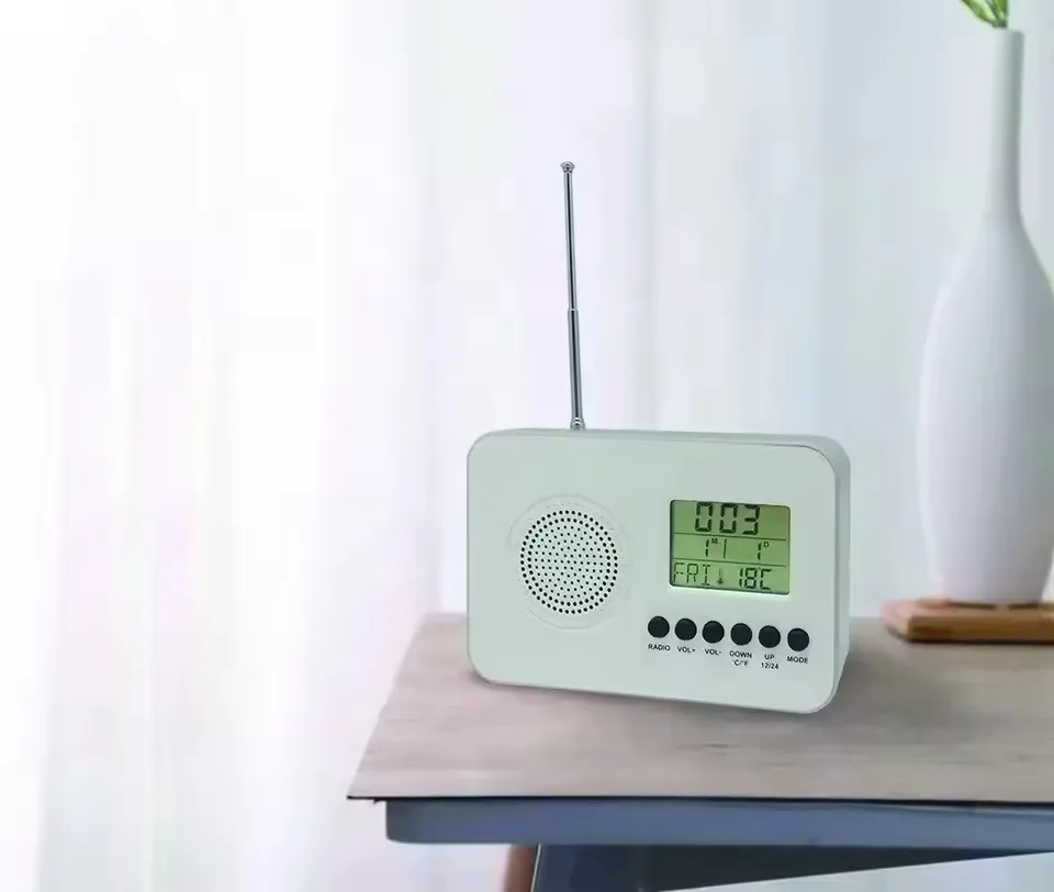 Factory Direct Supply Digital Desktop Radio Alarm Clock FM Antenna Electronic LCD Display Calender Radio Clock
