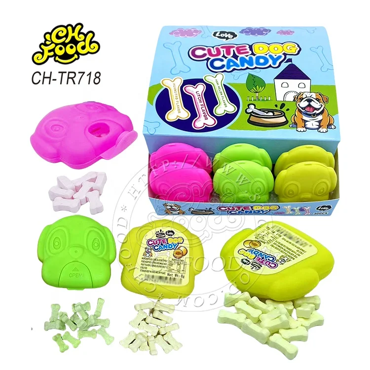 Wholesale LOW MOQ Small Cheap Plastic Cute Cartoon Dog Toy Candies for Kids