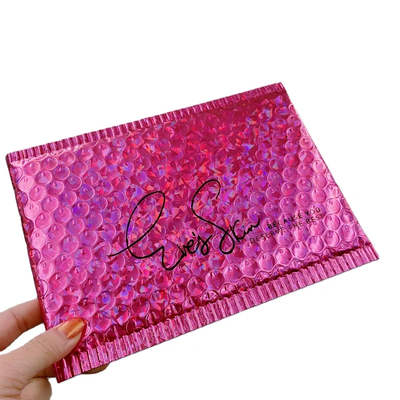 Custom Print Various Color Envelopes Bubble Bag Foil Metallic Bubble Envelope Express Mailer Bag