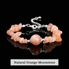 Natural Orange Moonstone Natural Violet Amethyst Bracelet