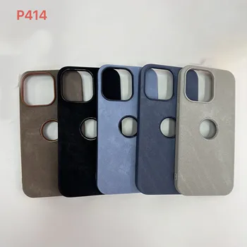 Luxury Leather Splicing leather Logo Hole Case for Iphone 11 12 13 14 Pro Max 14 PLUS MINI Back Cover Phone Case