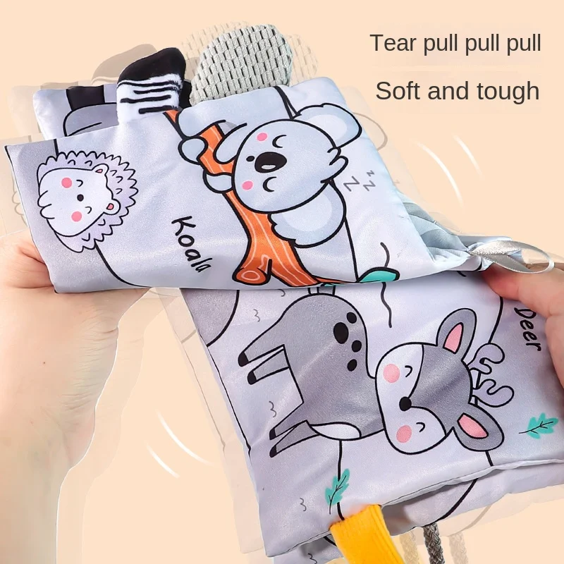 Детская Мягкая тканевая книга с животным хвостом