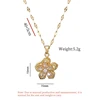 White bauhinia zircon necklace