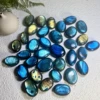 Blue Flash Labradorite Palm Stone Tumbled Freeform