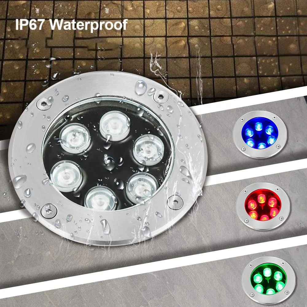 18W RGB IP65 Waterproof LED Underground Light 12V Remote Control Landscape Lighting for Garden Buried Light Outdoor Use