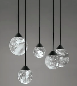 ECOJAS New Materials Cloud Crystal Modern Style Chandelier for Villa Hotel Lobby Customized Pendent Light