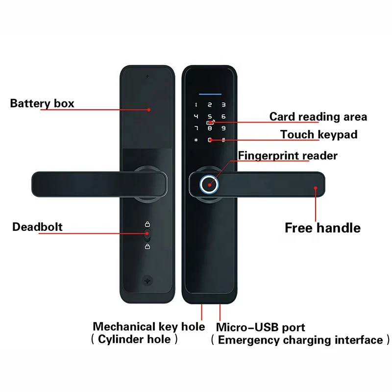 TTLock X2  Smart Euro Keyless Digital Locks Passcode Fingerprint Door Lock