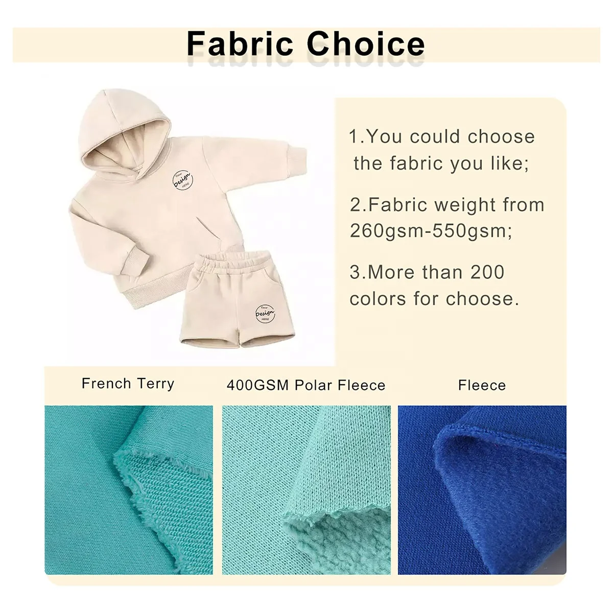 New Spring High Quality Cotton Fleece Pullover Men’s Hoodie and Shorts Sets Screen Print Hoodies