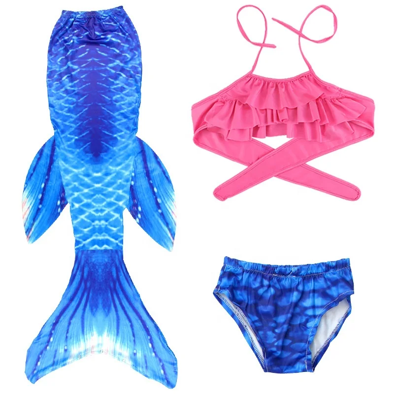 Детский костюм Русалочки купальный с юбкой и хвостом для