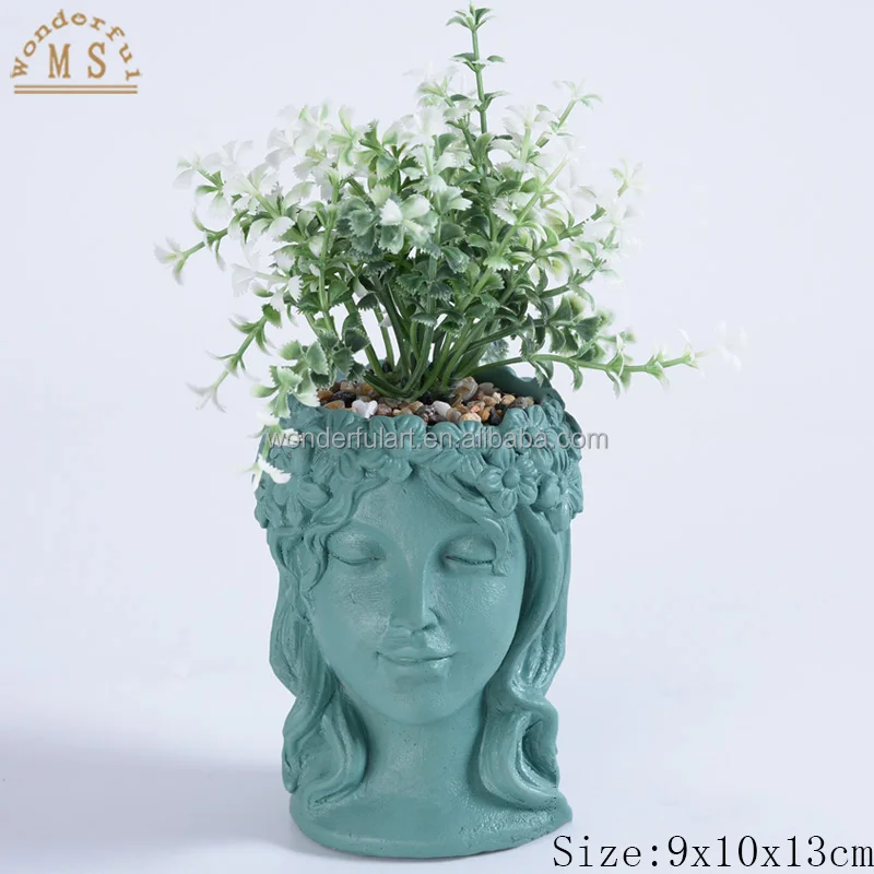Head planter statue unique nordic style face vases sculpture planter pot ceramic decorative flower pot
