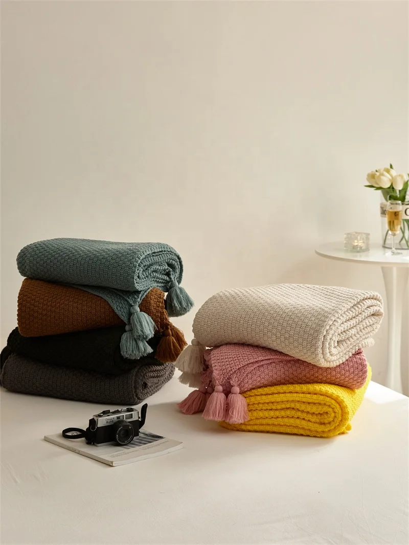 product adult comfort knitted blanket in multiple colors and sizes 100 acrylic suitable for sofas and other items jy-56