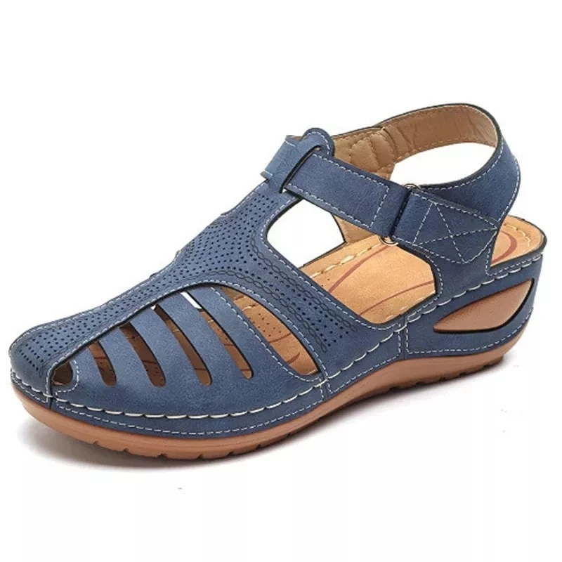 Woman Summer Vintage Wedge Sandals Buckle Casual Sewing Women Shoes ...