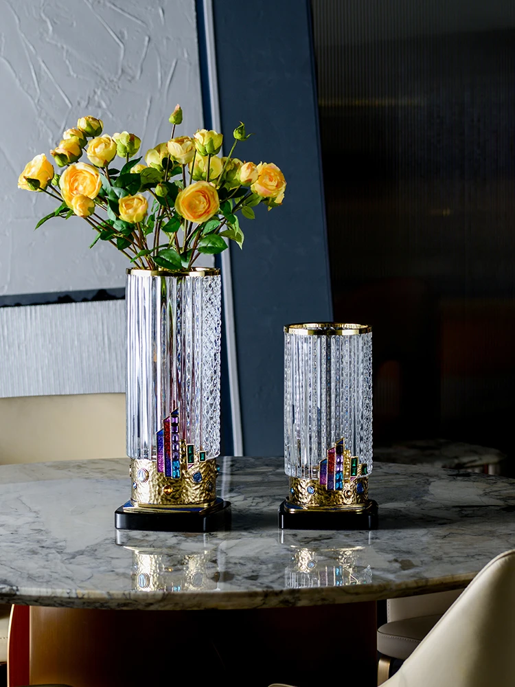 Sanloren Wholesale Home Decoration Modern Luxury Creative Decorative Enamel Happy Time Glass