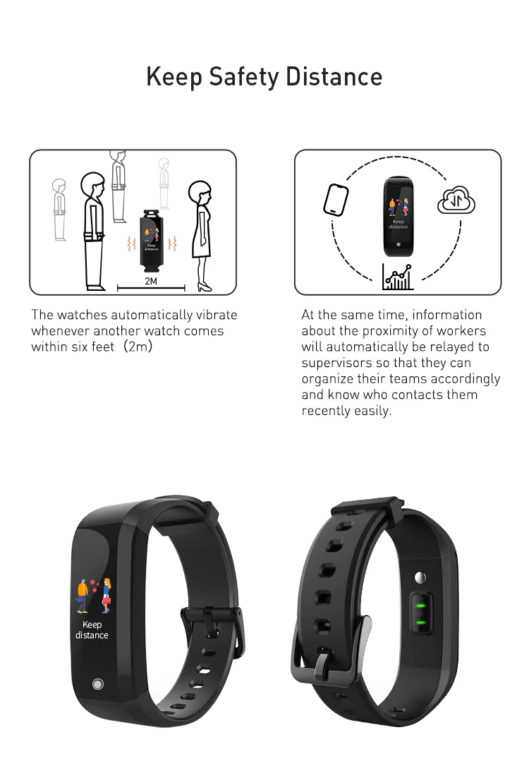 1810g Fitness Tracker Smart Band Activity Tracker Watch With Heart Rate