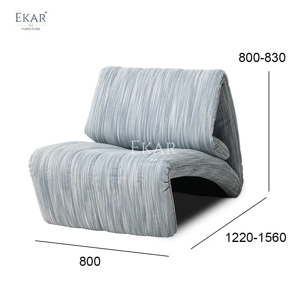 product foldable metal frame lounge chair made of high density ultra hard foam-65