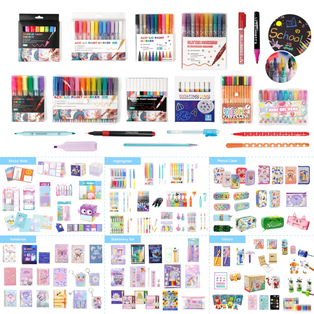 Симпатичные двухсторонние роликовые ручки 6 штук набор маркеров для творчества детей школьные художественные принадлежности