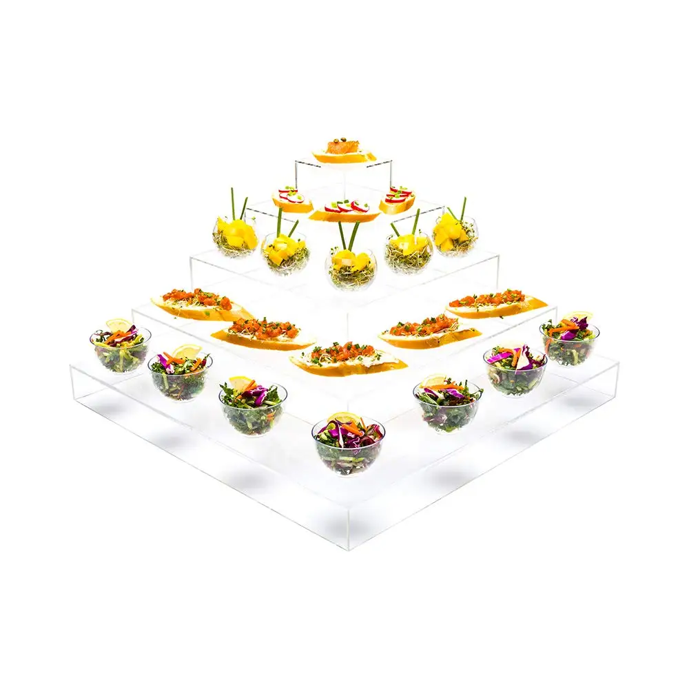Set Di 3 Espositori Per Buffet - Alzate Per Torte E Dessert, Design Moderno E Bianco - Foto 13