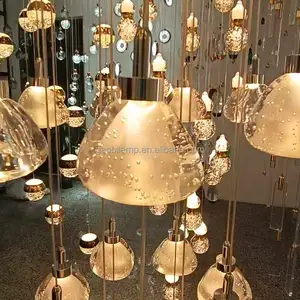 Adjustable Height Scandinavian Design Hanging Lamp for Stairs Kitchen Islands 3000K Warm White Light Remote Control for Villas