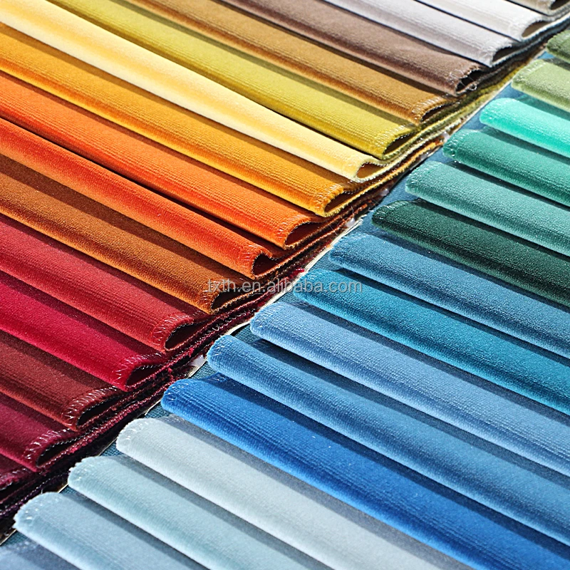 Hometextile Shiny Plain Design Furniture Fabric Solid Holland Velvet