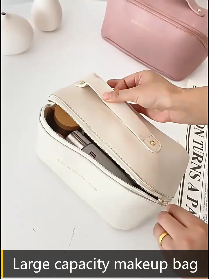 Custom Pu Leather Cosmetic Bag Pouch Makeup Travel Organizer Leather